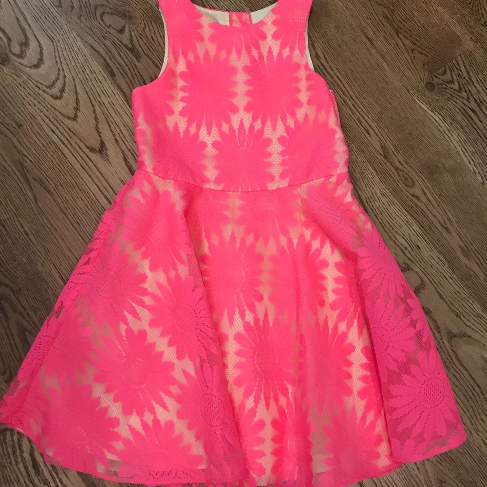 Girls bright-pink party dress, size 12
